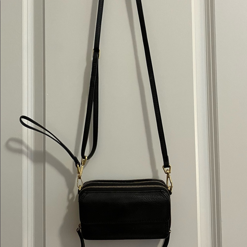 Vera Bradley black leather wristlet/purse